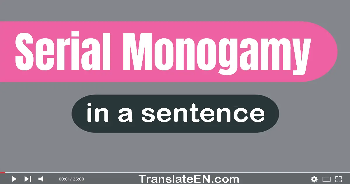 Serial Monogamy in a sentence