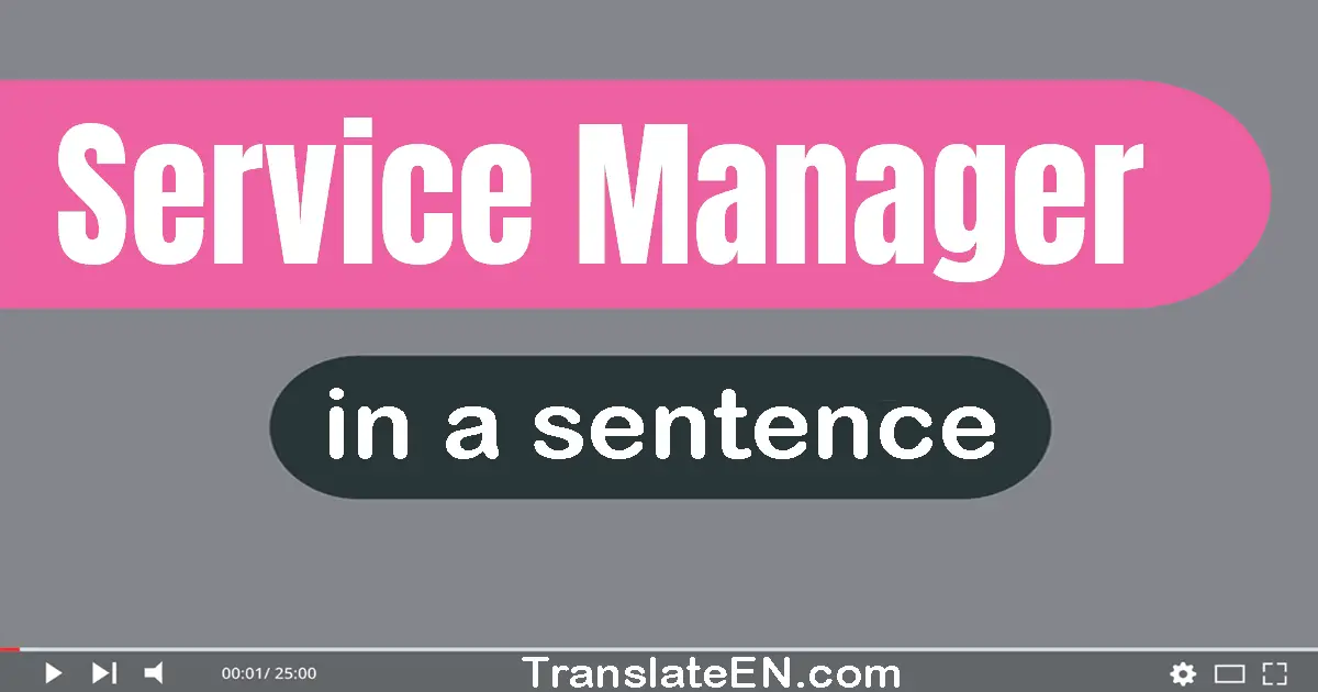 Service Manager in a sentence