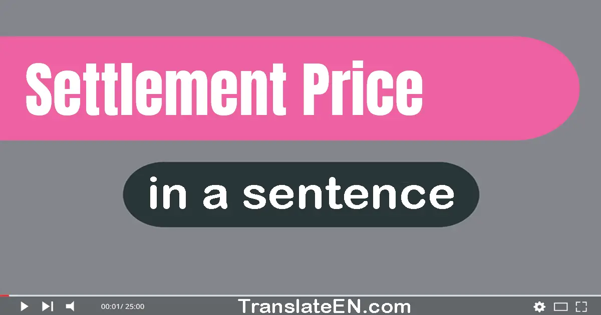 Settlement Price in a sentence