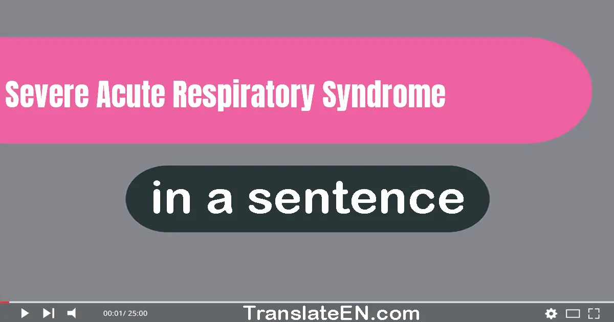 Use "severe acute respiratory syndrome" in a sentence | "severe acute respiratory syndrome" sentence e...