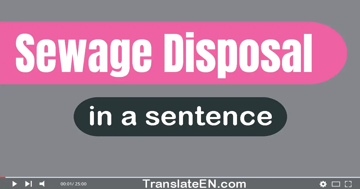 Use "sewage disposal" in a sentence | "sewage disposal" sentence examples