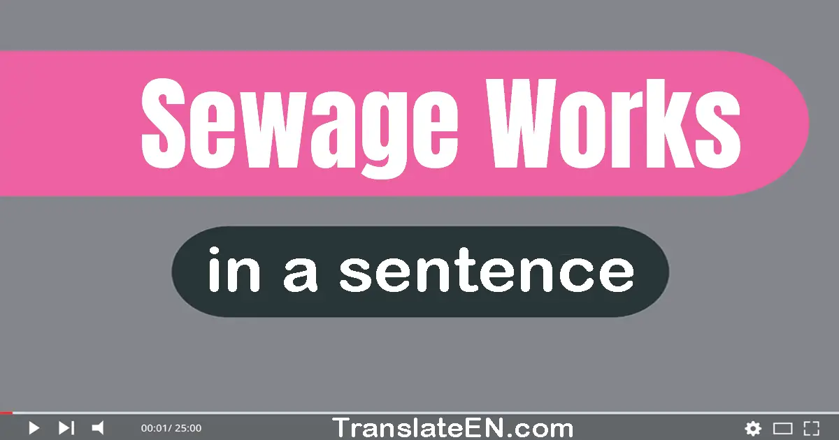 Use "sewage works" in a sentence | "sewage works" sentence examples