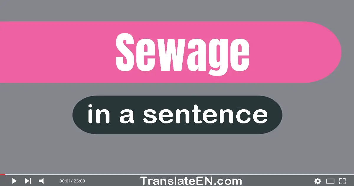 Use "sewage" in a sentence | "sewage" sentence examples