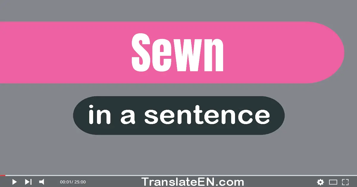 Sewn in a sentence