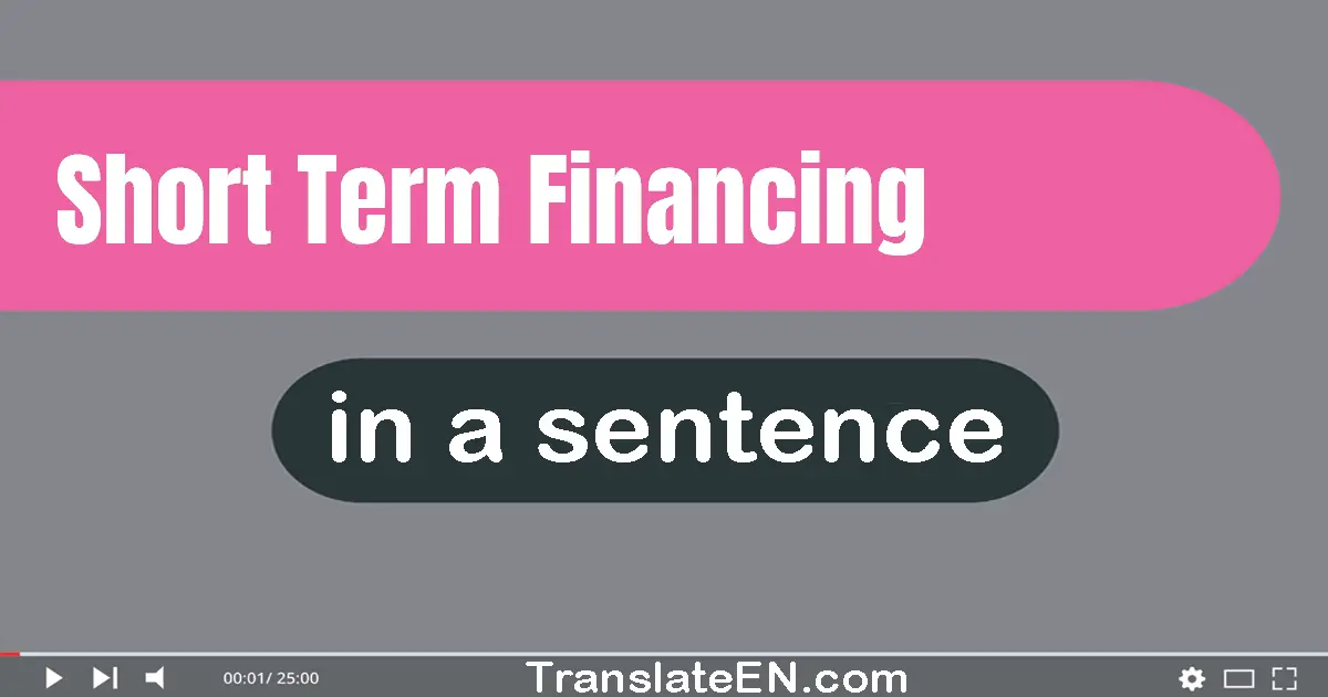 Short-term Financing in a sentence