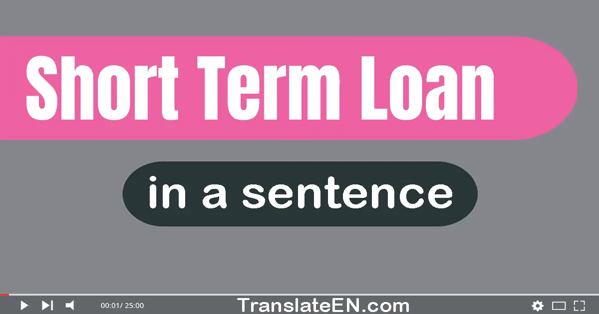 Short-term Loan in a sentence