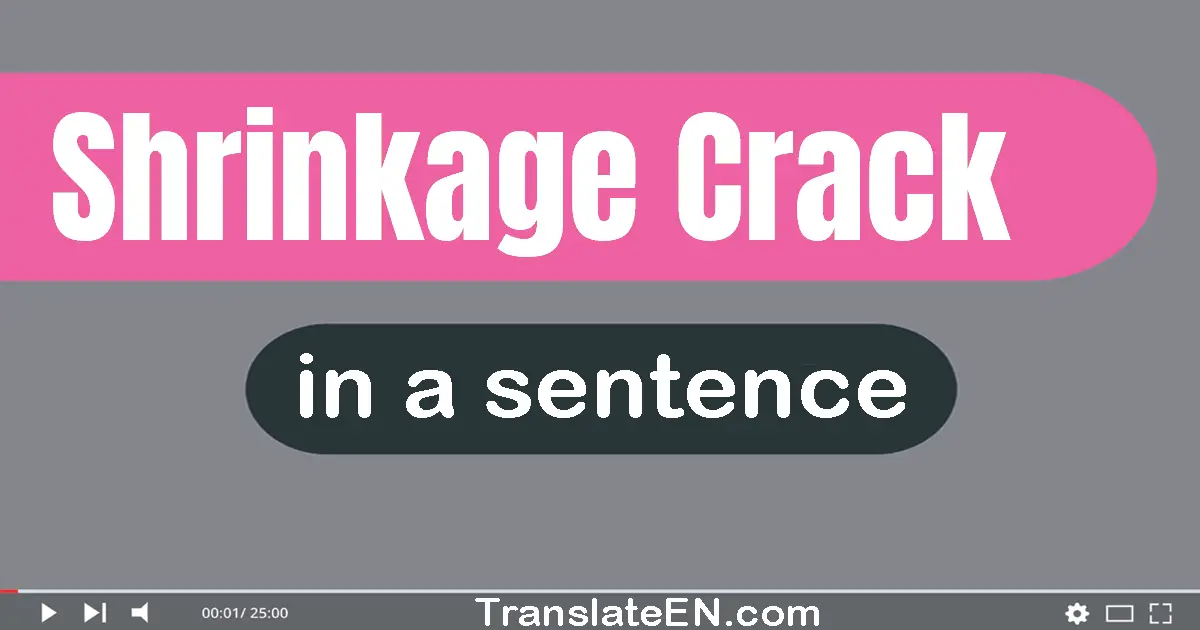 Shrinkage Crack in a sentence