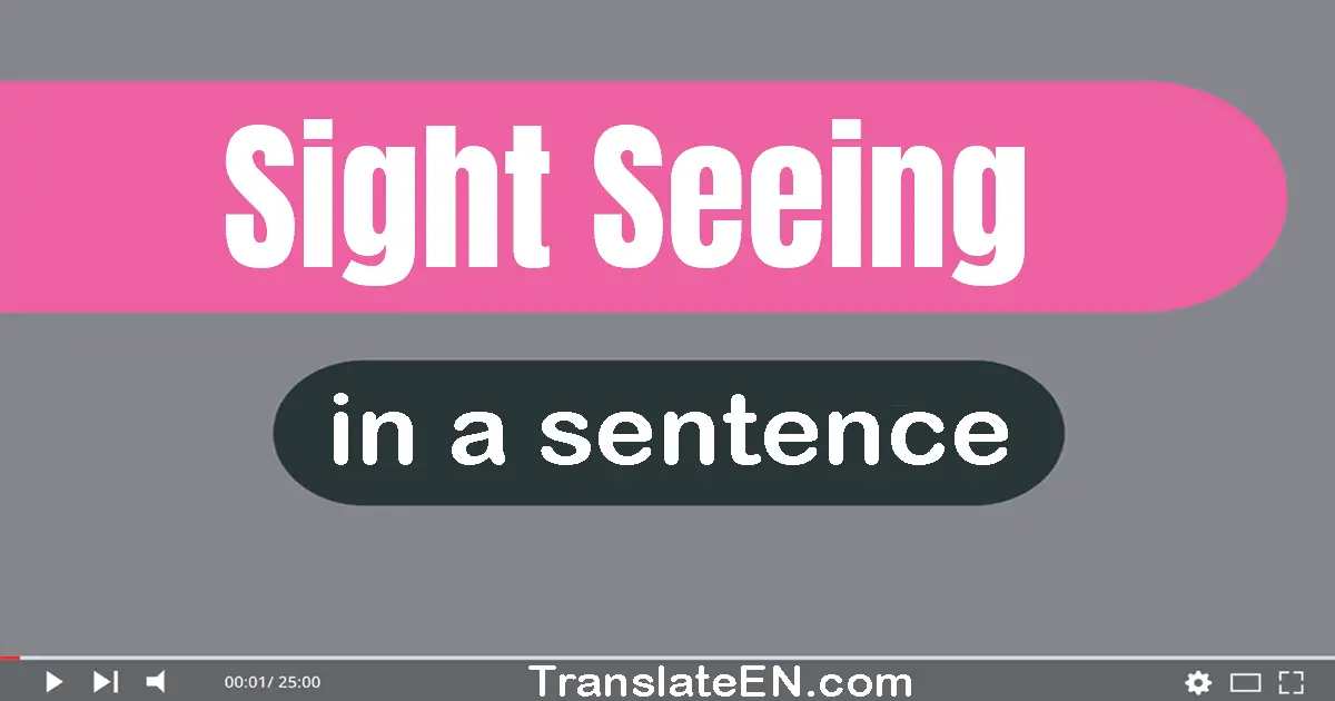 Use "sight-seeing" in a sentence | "sight-seeing" sentence examples