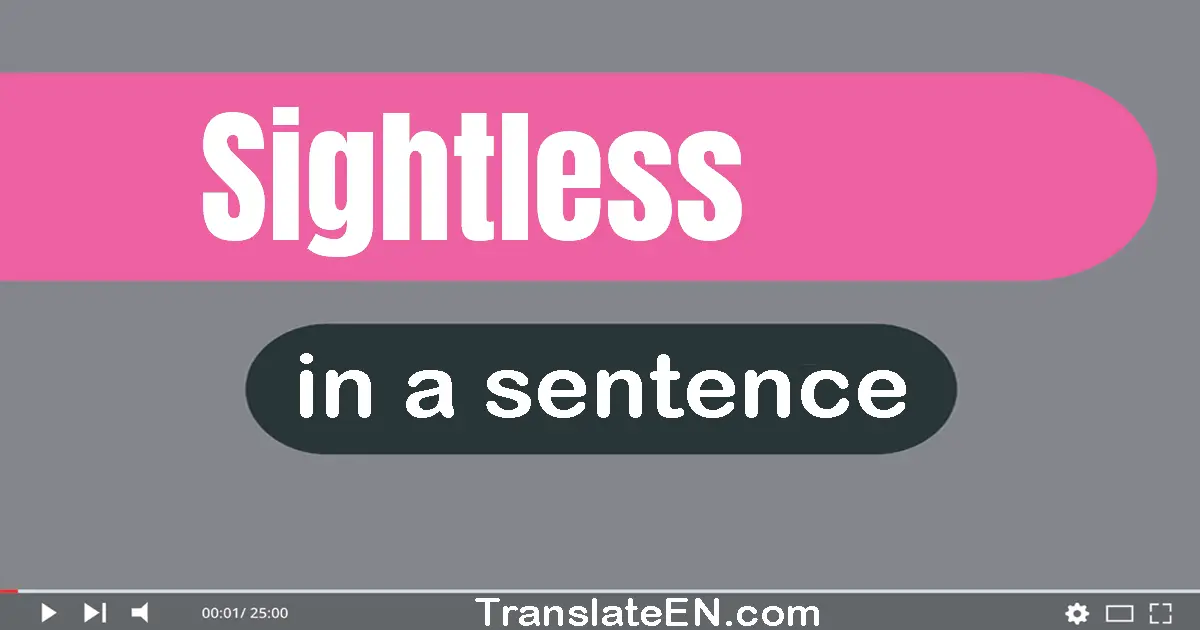 Use "sightless" in a sentence | "sightless" sentence examples