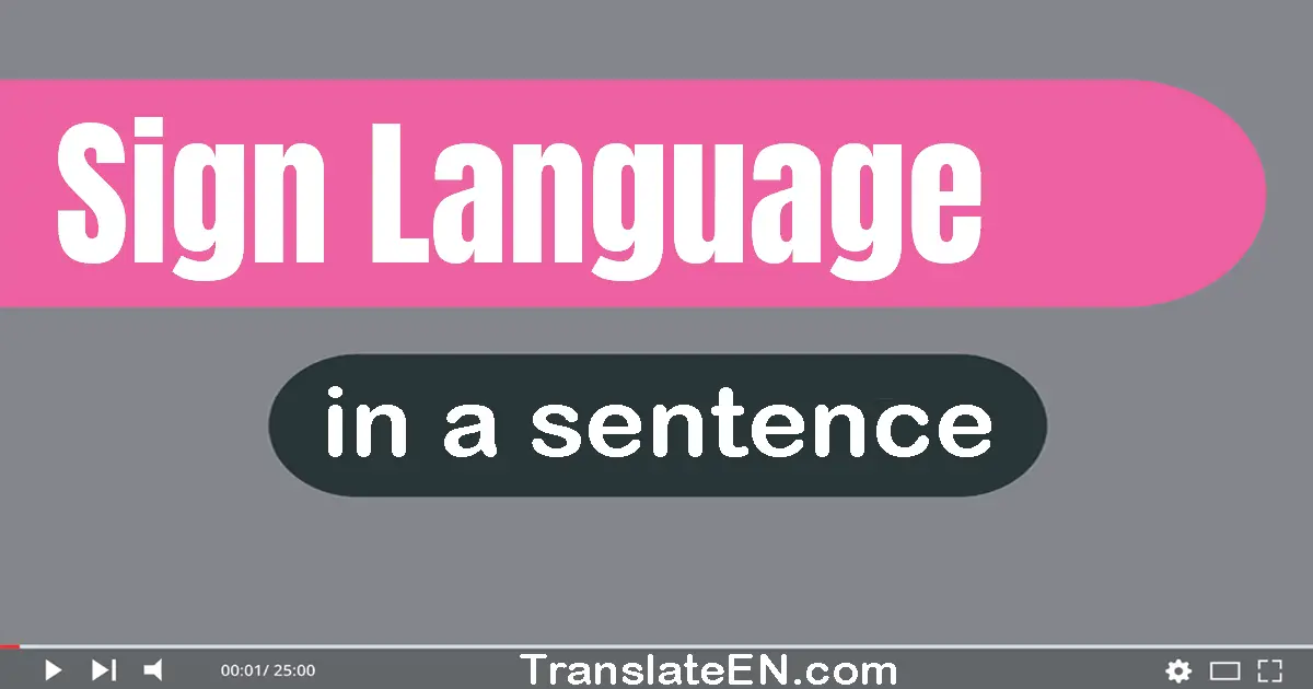 Use "sign language" in a sentence | "sign language" sentence examples