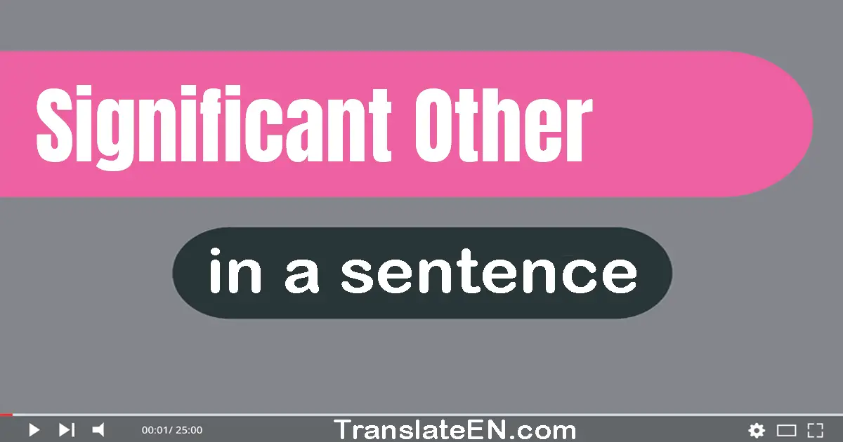 Use "significant other" in a sentence | "significant other" sentence examples