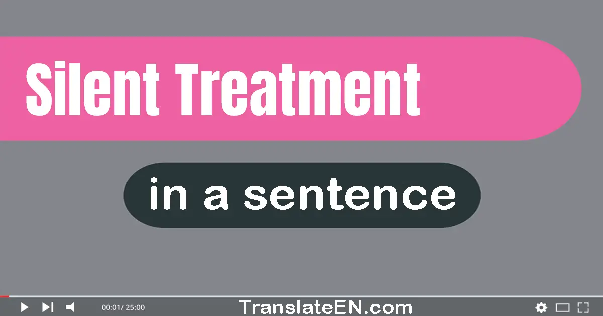 Use "silent treatment" in a sentence | "silent treatment" sentence examples