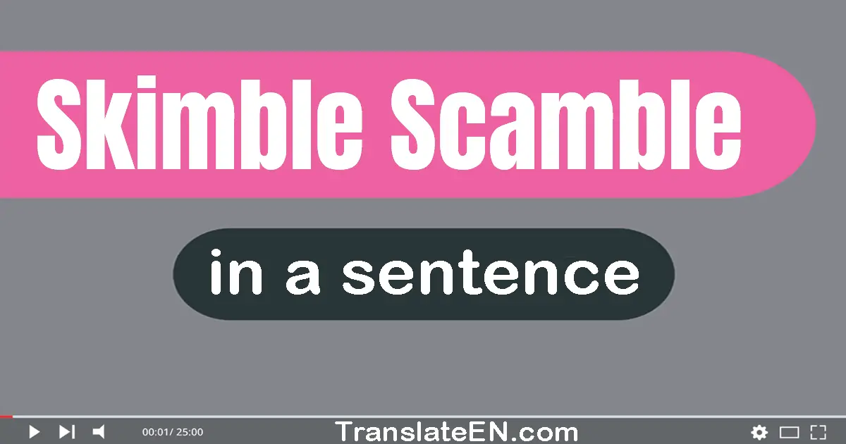 Use "skimble-scamble" in a sentence | "skimble-scamble" sentence examples