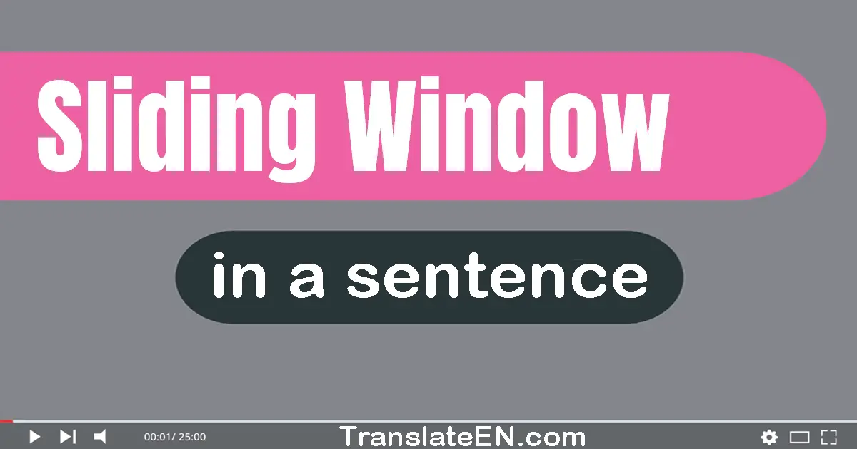 Sliding Window in a sentence