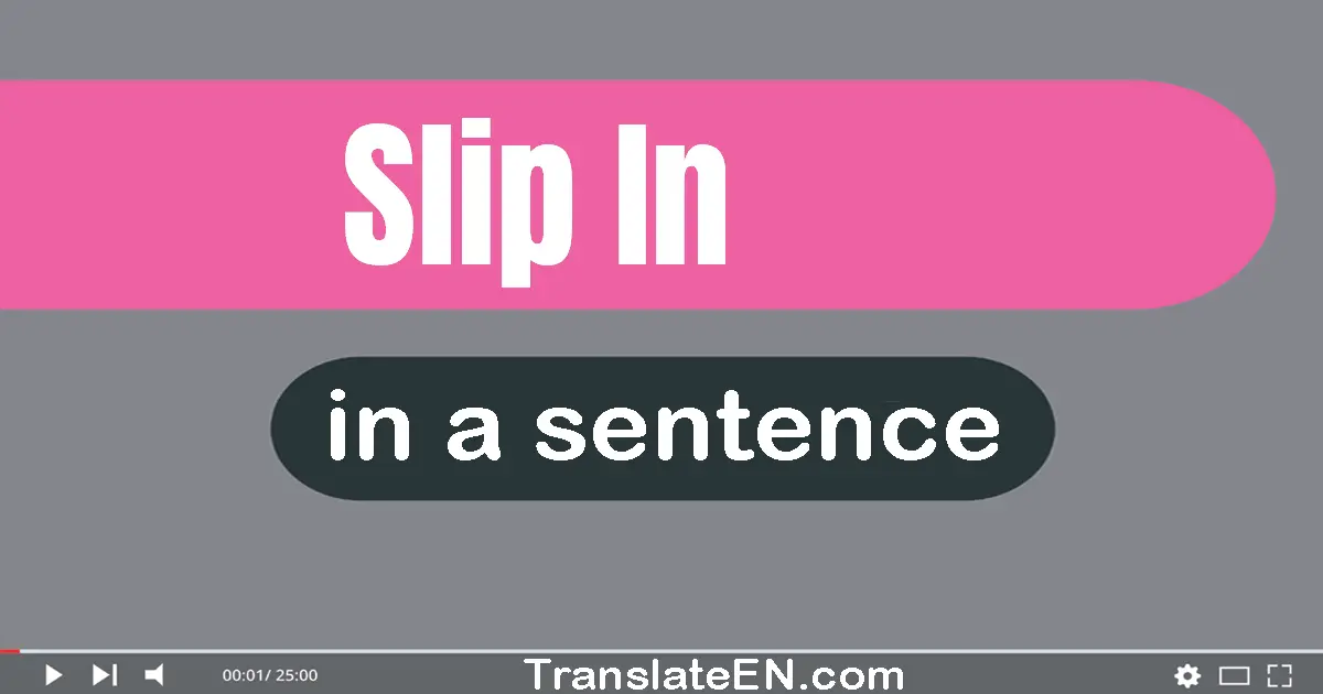 Slip In in a sentence