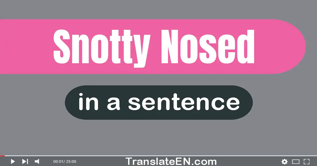 Snotty-nosed in a sentence