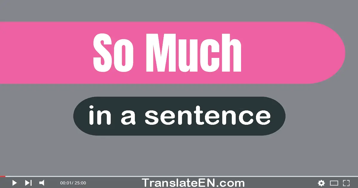 Use "so much" in a sentence | "so much" sentence examples