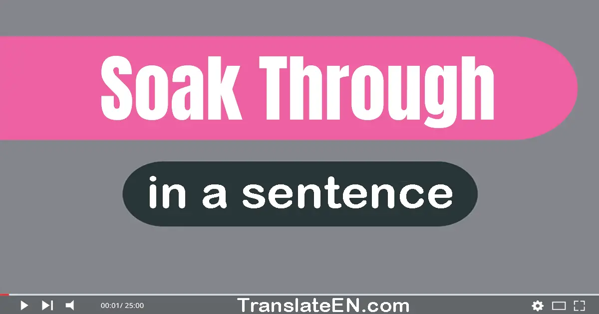 Use "soak through" in a sentence | "soak through" sentence examples