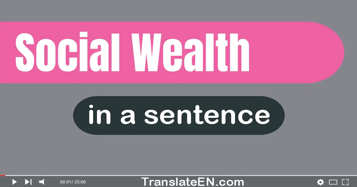 Use "social wealth" in a sentence | "social wealth" sentence examples