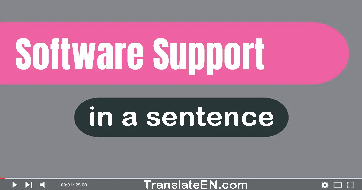 Software Support in a sentence