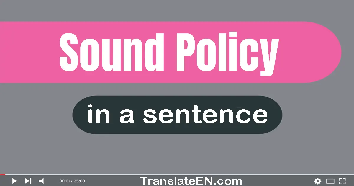 Sound Policy in a sentence