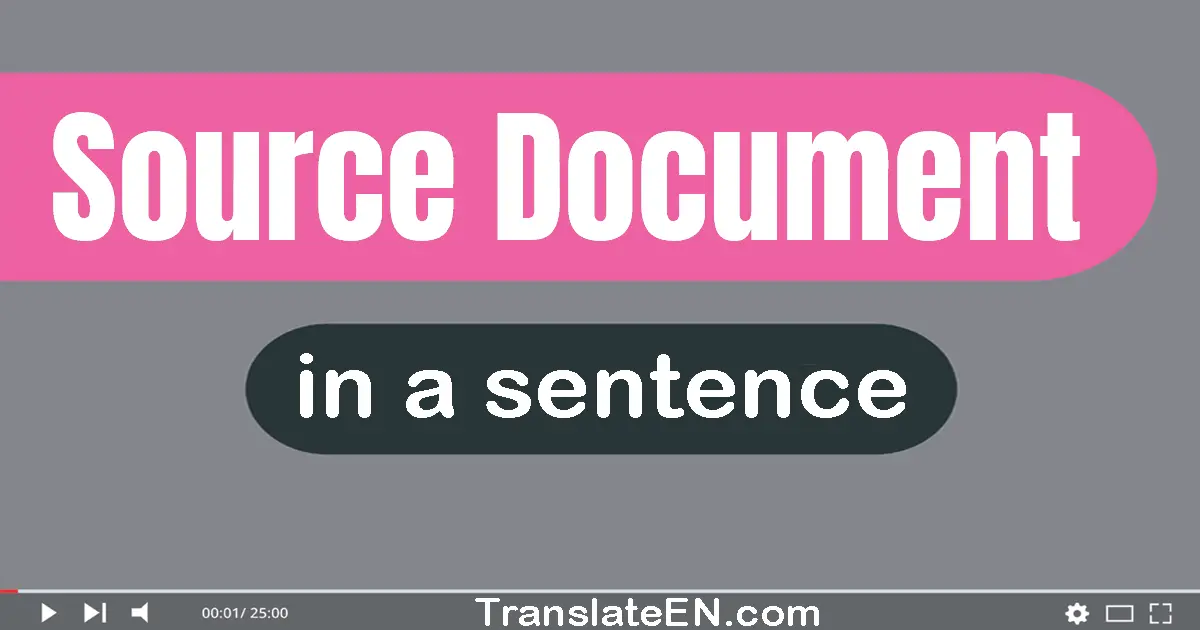 Source Document in a sentence