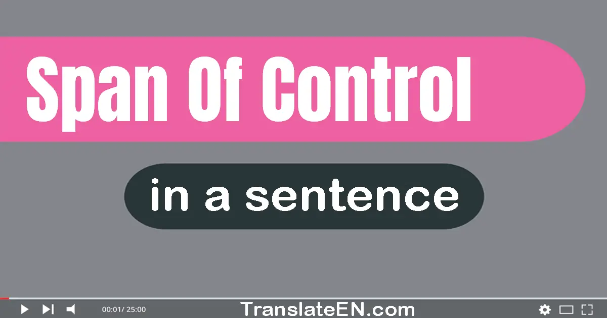 Span Of Control in a sentence