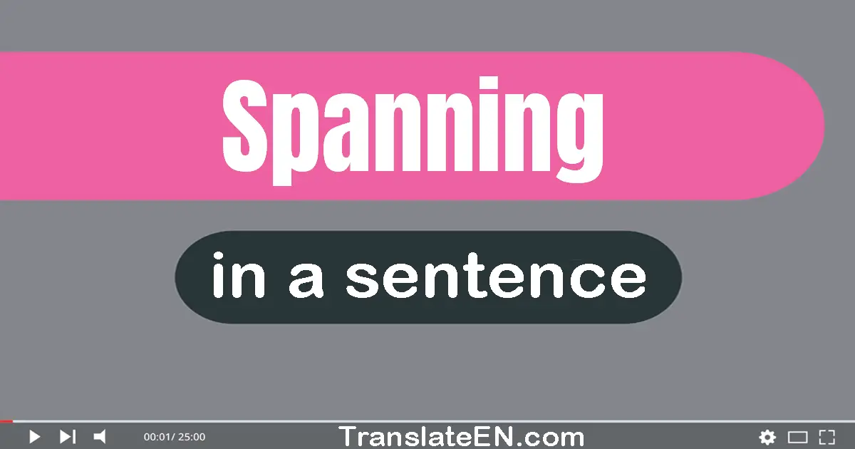 Spanning in a sentence