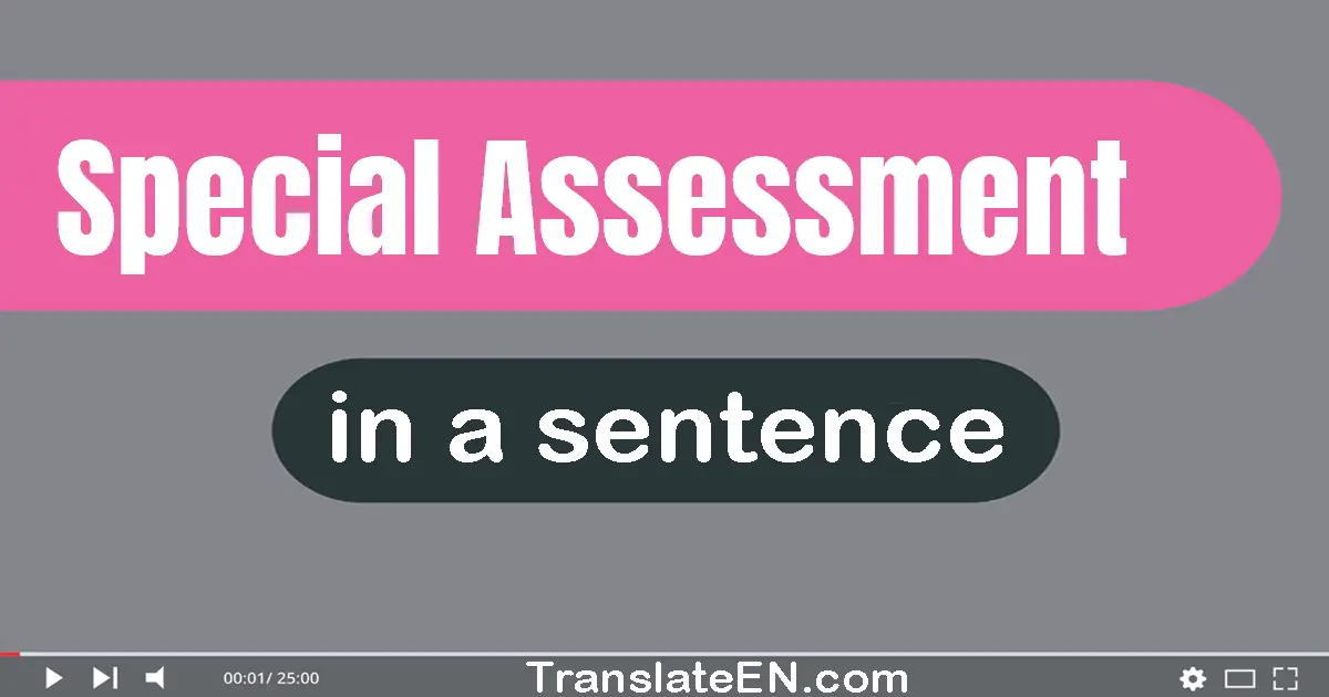 Special Assessment in a sentence