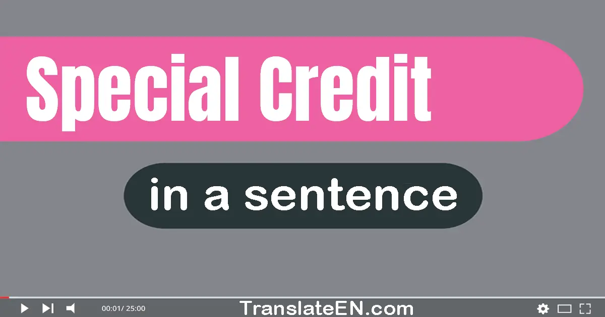 Special Credit in a sentence