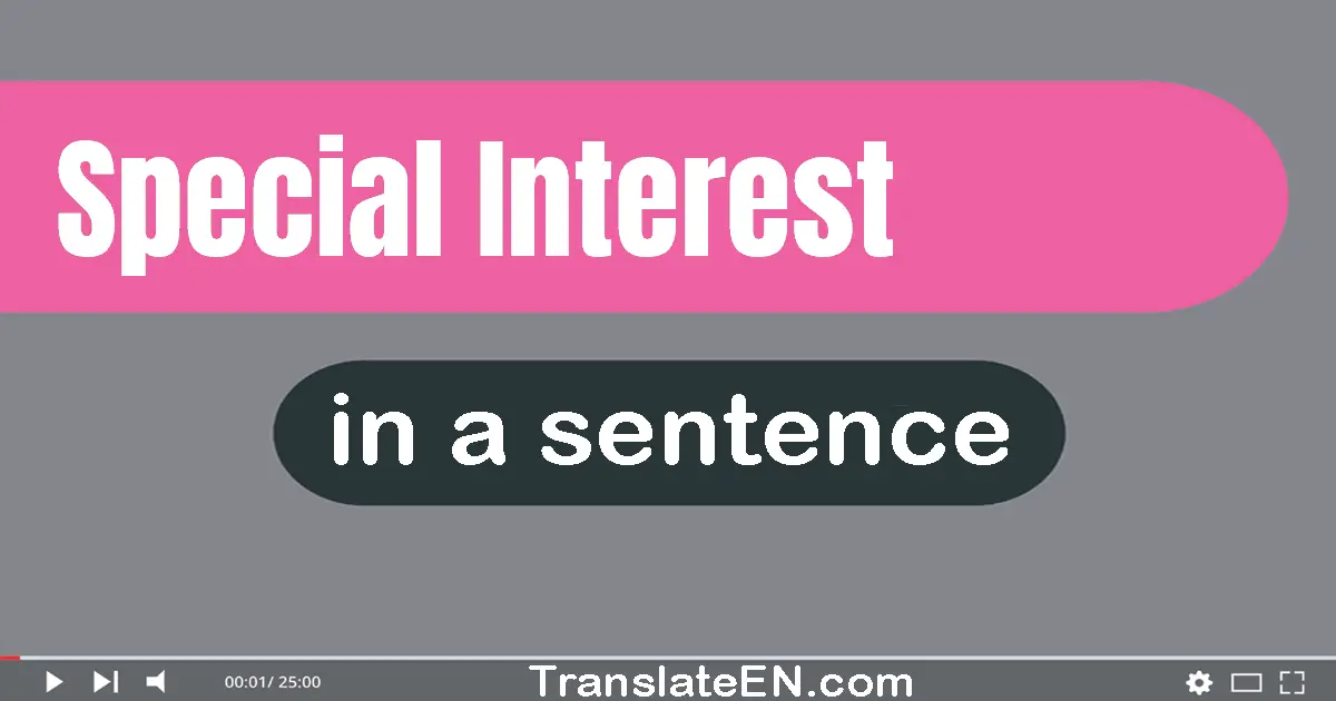 Special Interest in a sentence