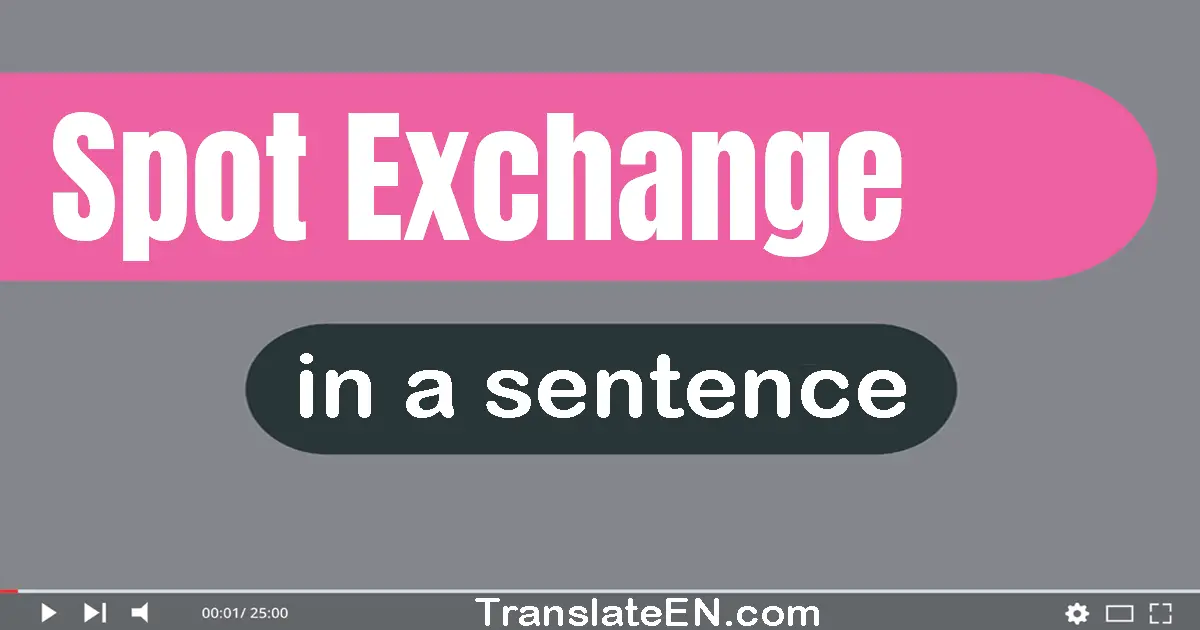 Spot Exchange in a sentence