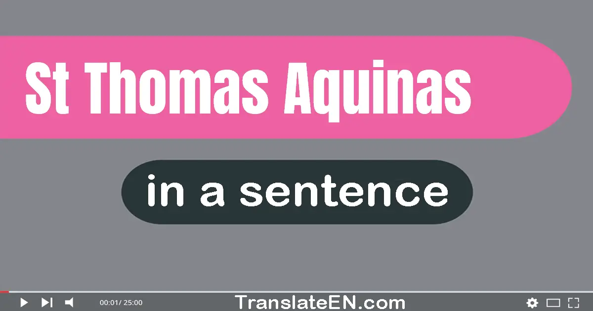 St. Thomas Aquinas in a sentence