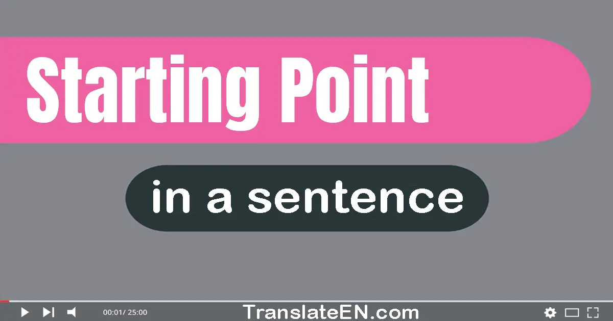 Use "starting point" in a sentence | "starting point" sentence examples