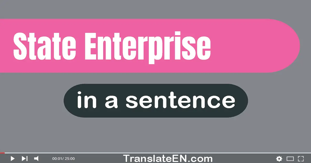 Use "state enterprise" in a sentence | "state enterprise" sentence examples