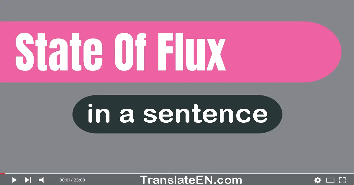 Use "state of flux" in a sentence | "state of flux" sentence examples