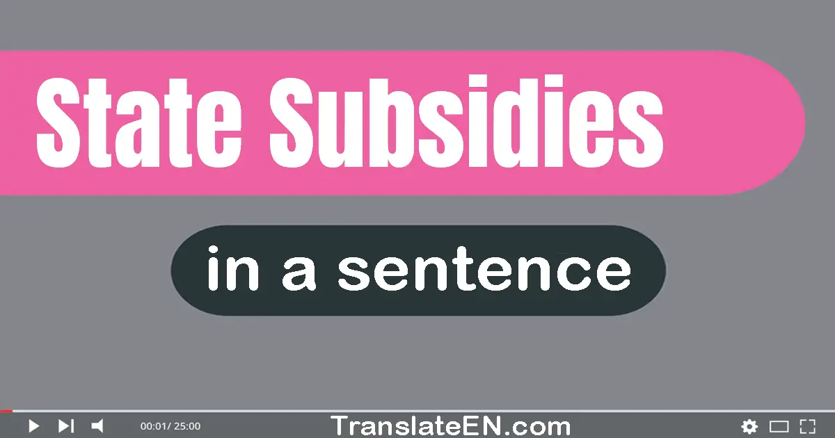 Use "state subsidies" in a sentence | "state subsidies" sentence examples