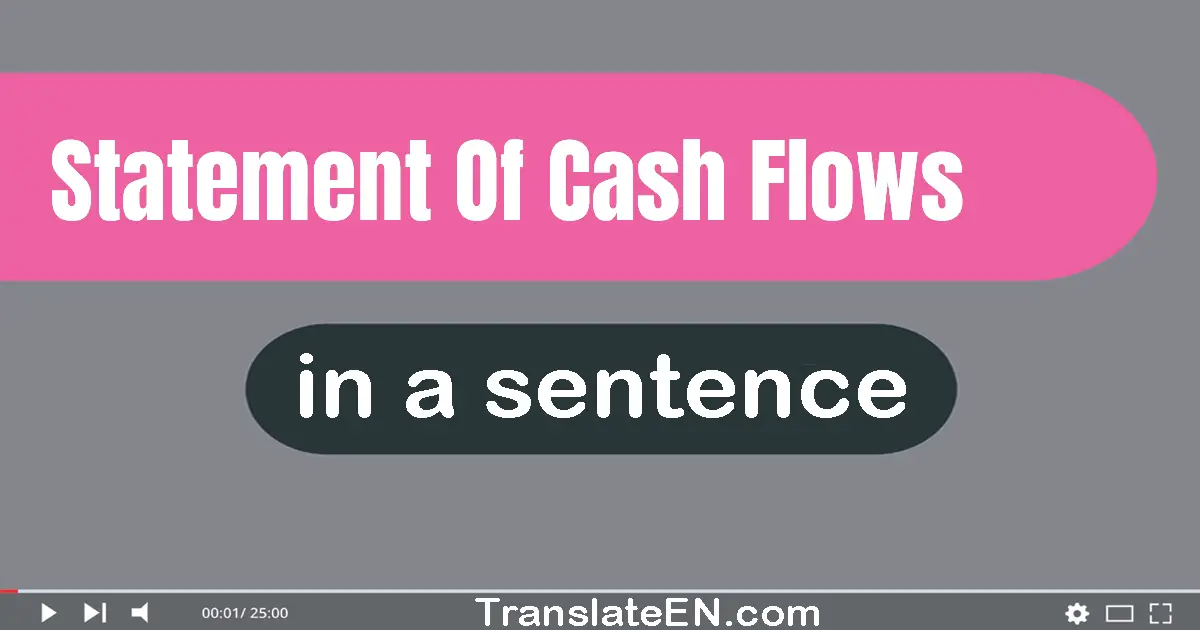 Statement Of Cash Flows in a sentence