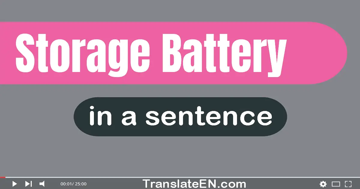 Storage Battery in a sentence