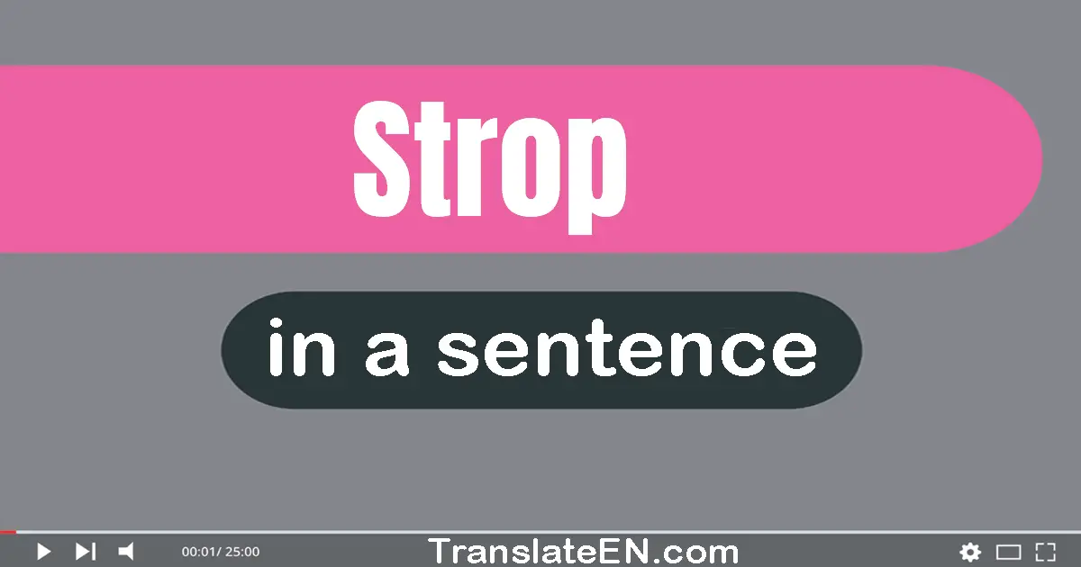 Use "strop" in a sentence | "strop" sentence examples