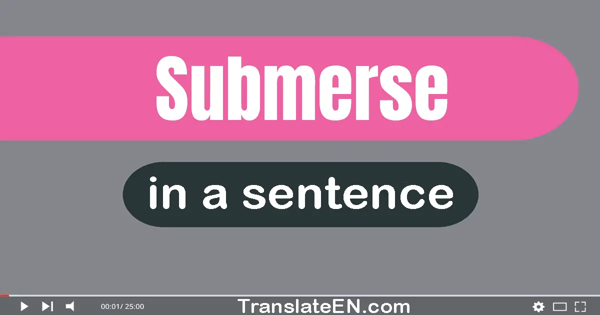 Use "submerse" in a sentence | "submerse" sentence examples