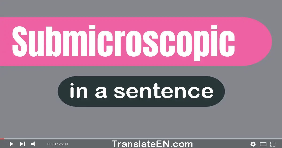 Use "submicroscopic" in a sentence | "submicroscopic" sentence examples