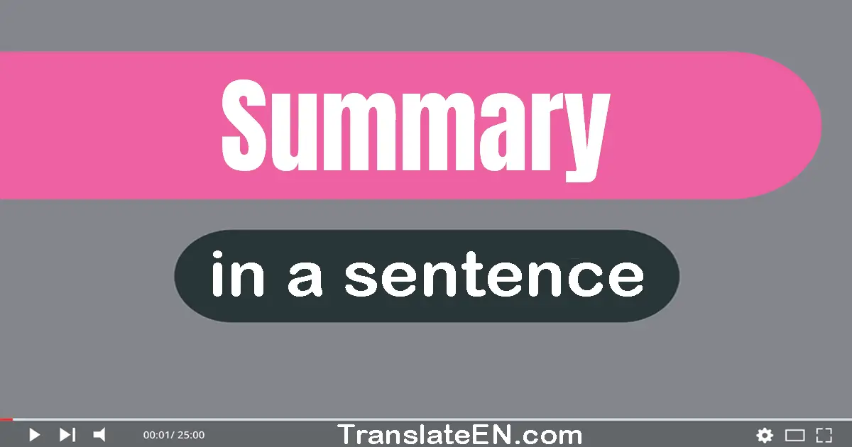 use-summary-in-a-sentence