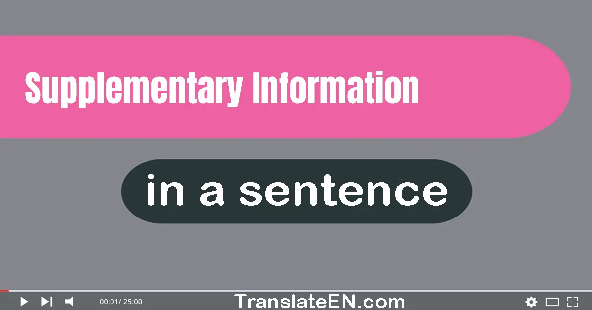 Supplementary Information in a sentence