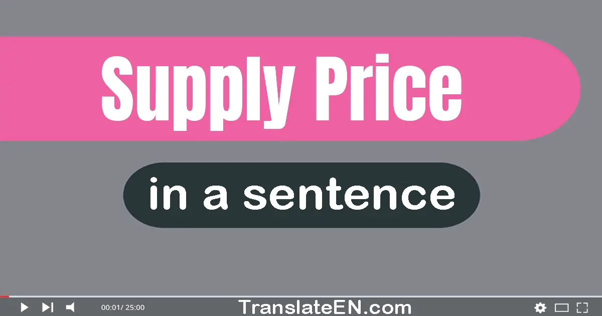 Supply Price in a sentence