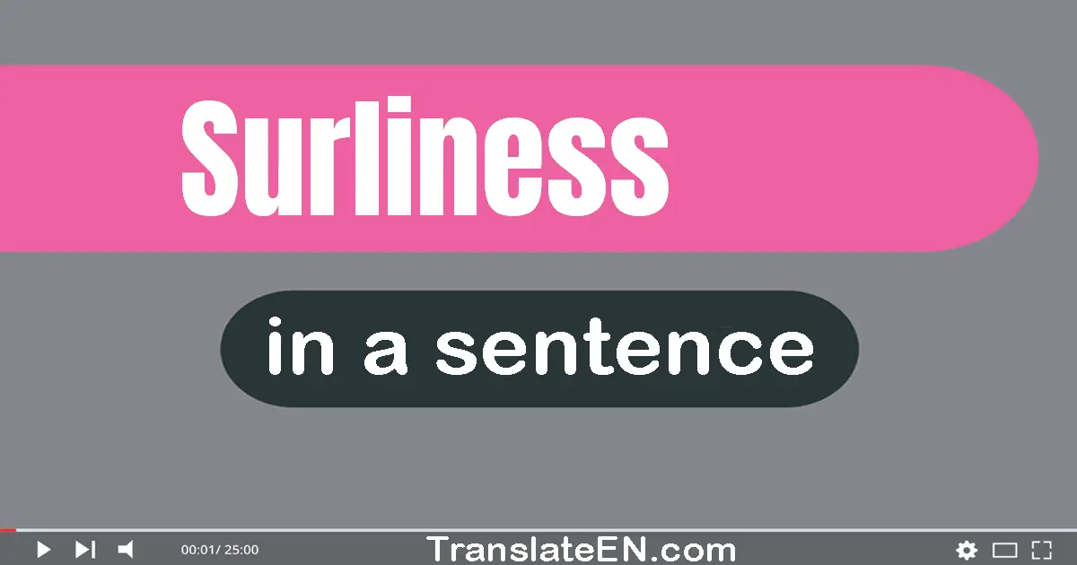 Surliness in a sentence