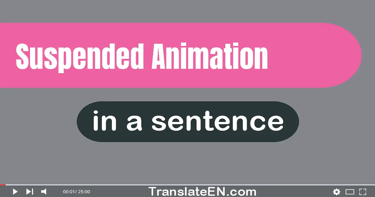 Use "suspended animation" in a sentence | "suspended animation" sentence examples