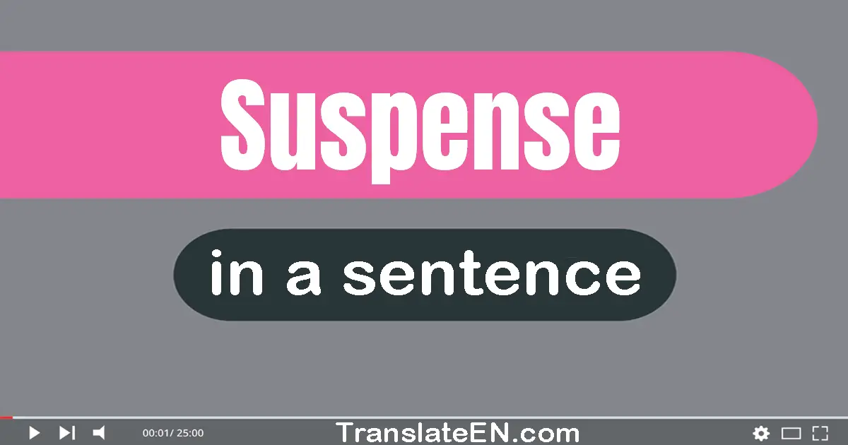 Use "suspense" in a sentence | "suspense" sentence examples