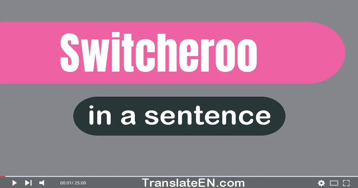 Use "switcheroo" in a sentence | "switcheroo" sentence examples