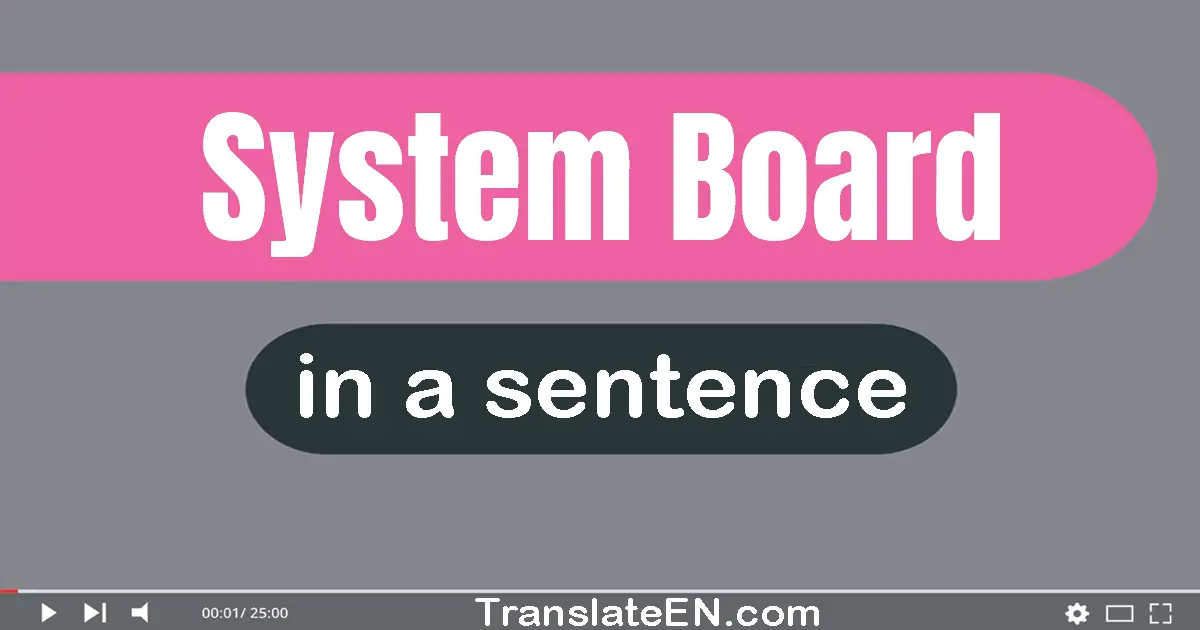 System Board in a sentence